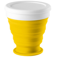 Складной стакан с крышкой Astrada, желтый